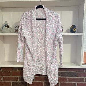 Cozy Pastel Open-Front Cardigan